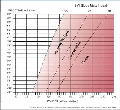 height to weight ratio. showing height by weight